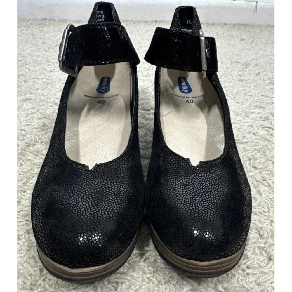 Wolky Aya Block Heel Mary Jane Buckle Pumps Shoes Women's EU 40 US 9.5 Comfort